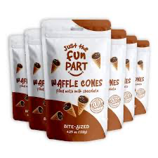 Just the fun part waffle cones filled with milk chocolate & caramel