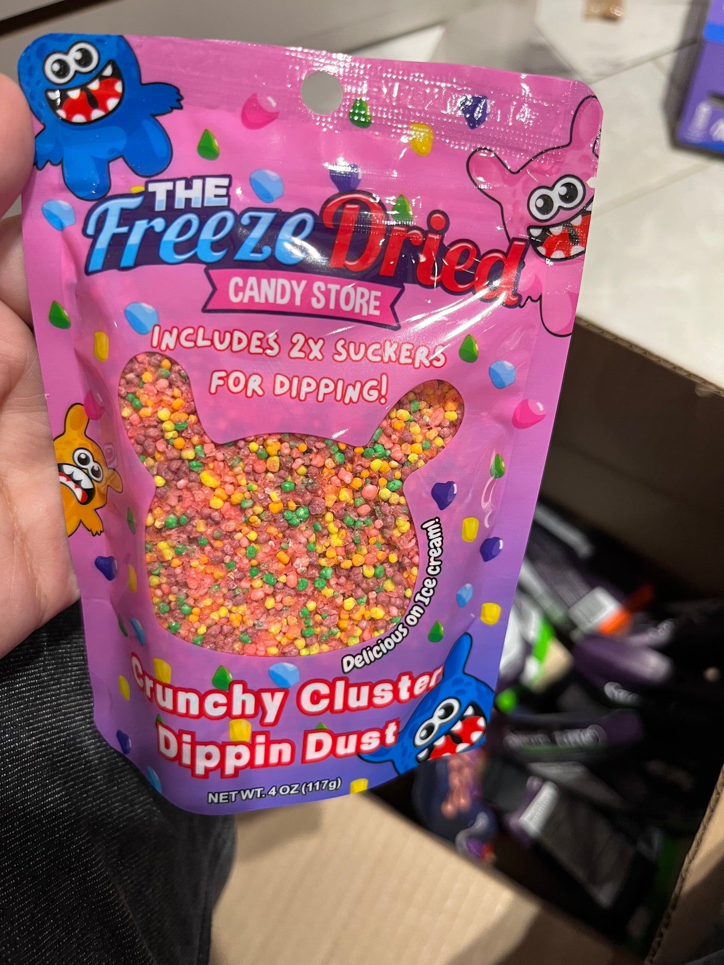 The freeze dried crunchy cluster Dippin dust