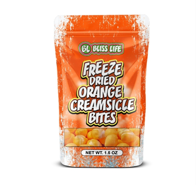 Freeze dried orange creamsicle bites