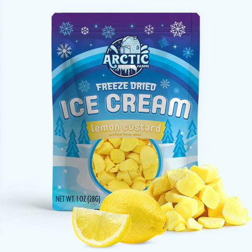 Freeze dried lemon custard