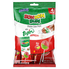 Bonbon bum bubble gum pops with tajin chile lime seasoned