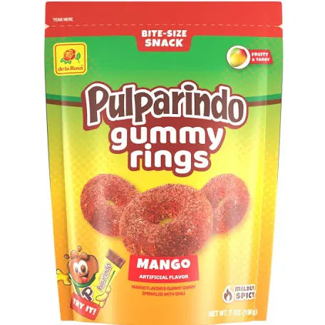 De la Rosa Pulparindo Gummy Rings Mango Flavor