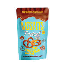 Pretzel salty with milk chocolate coated Miskets