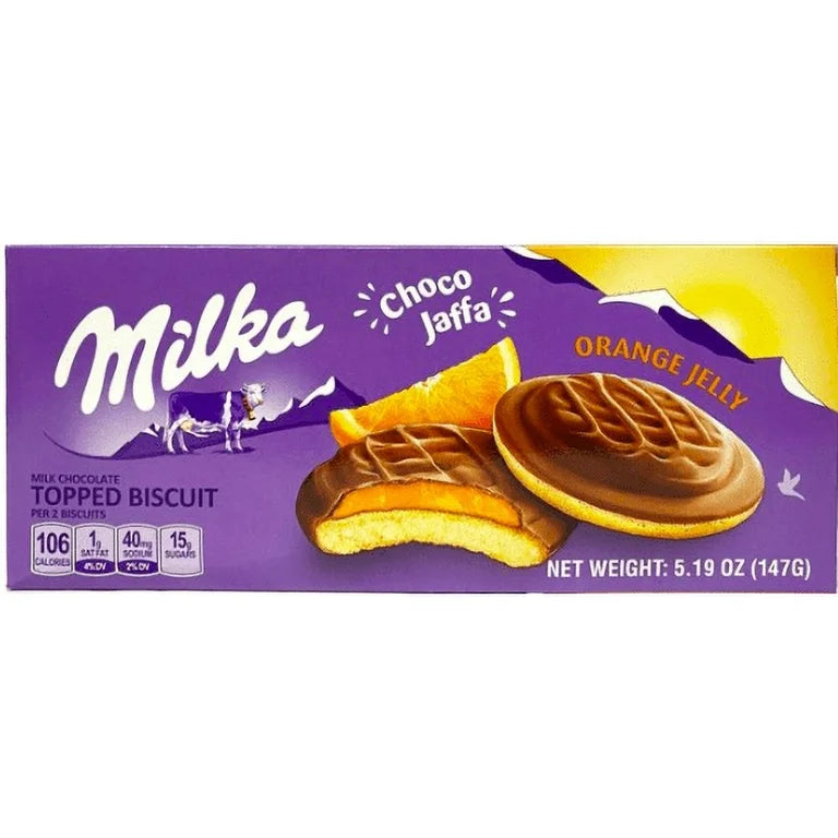 Milka orange jelly biscuit