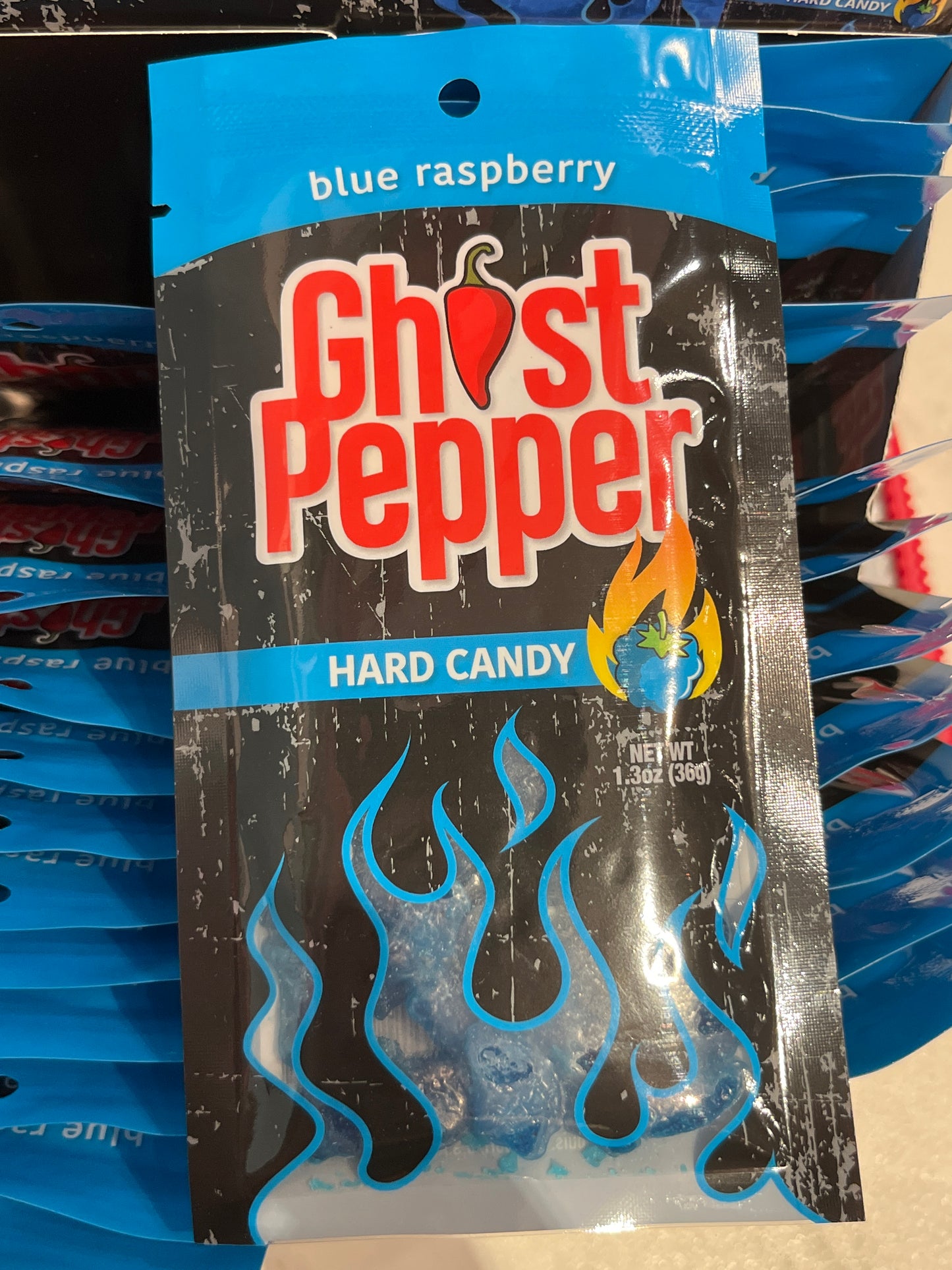 Ghost pepper hard candy blue raspberry