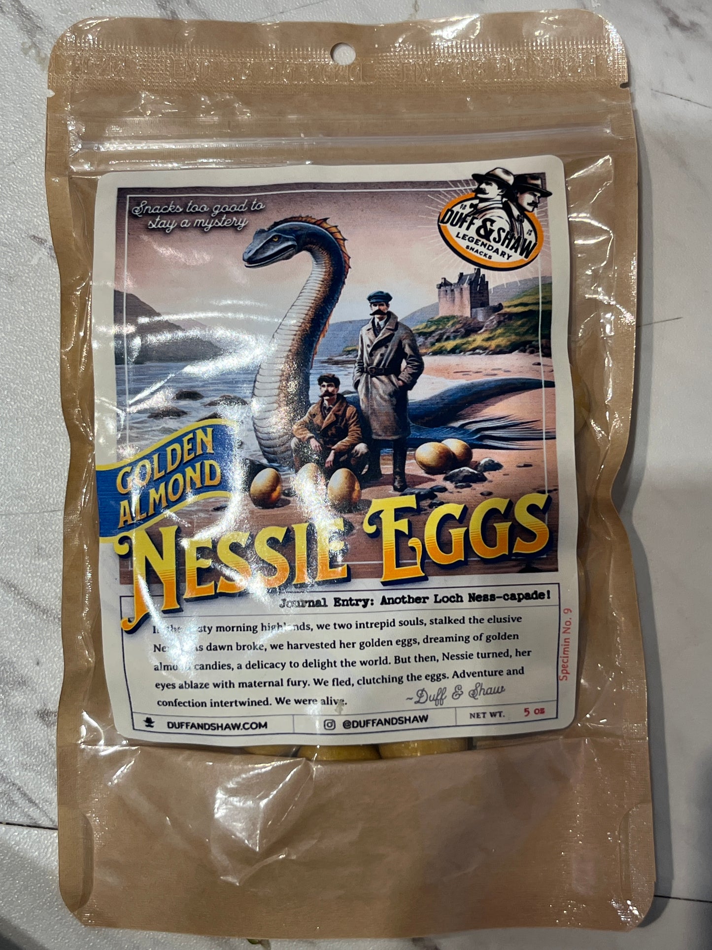 Golden almond Nessie eggs