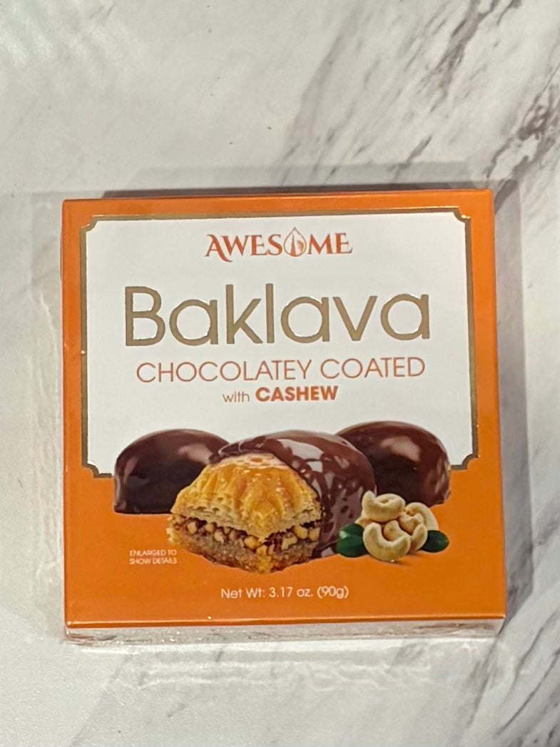 Baklava chocolatey coated with cashew