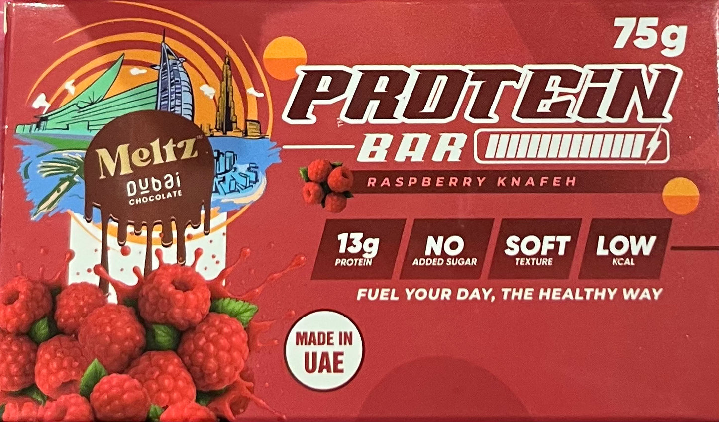 Meltz Dubai Chocolate Protein Bar Raspberry