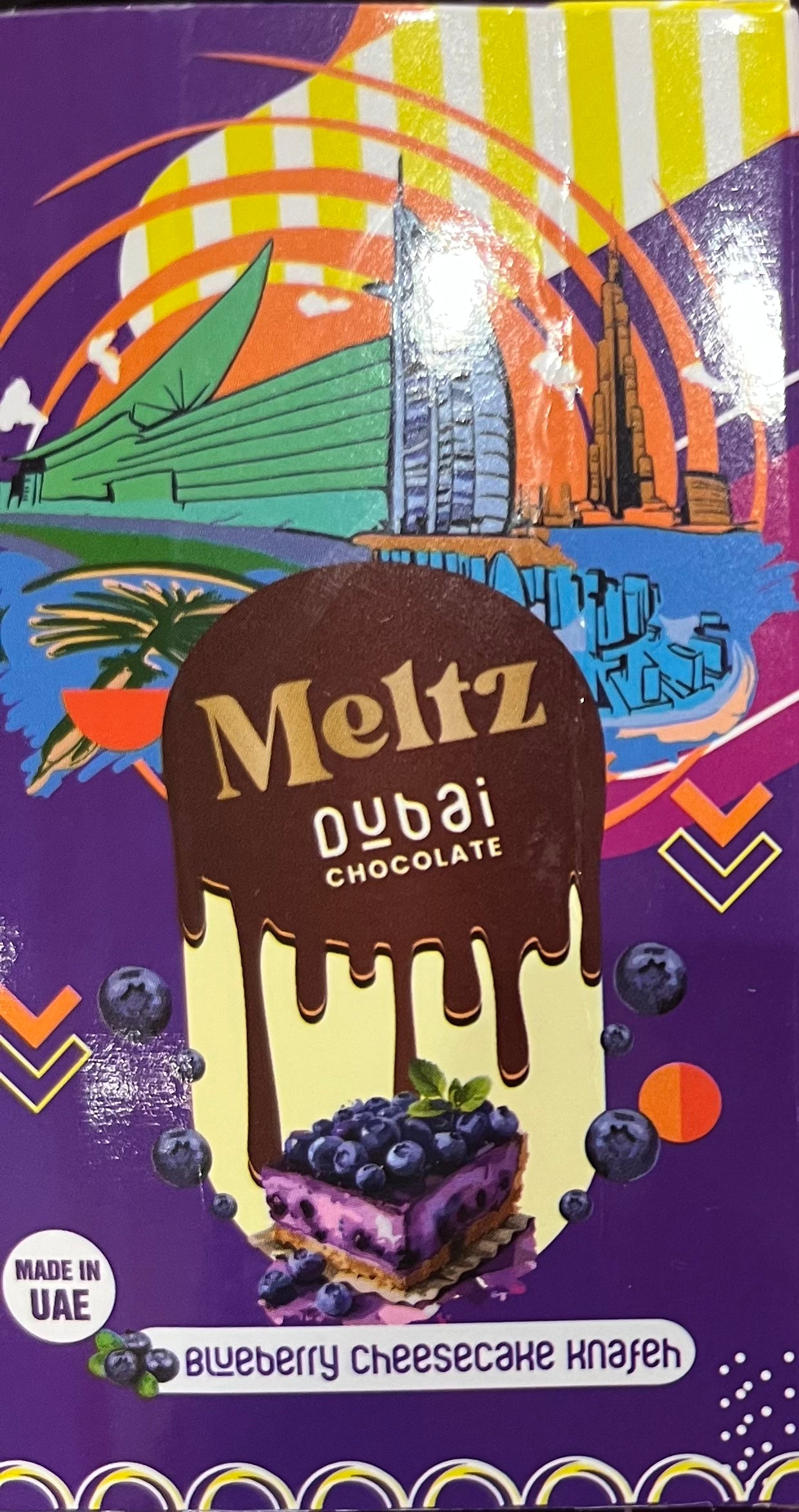 Meltz Dubai Chocolate Blueberry Cheesecake