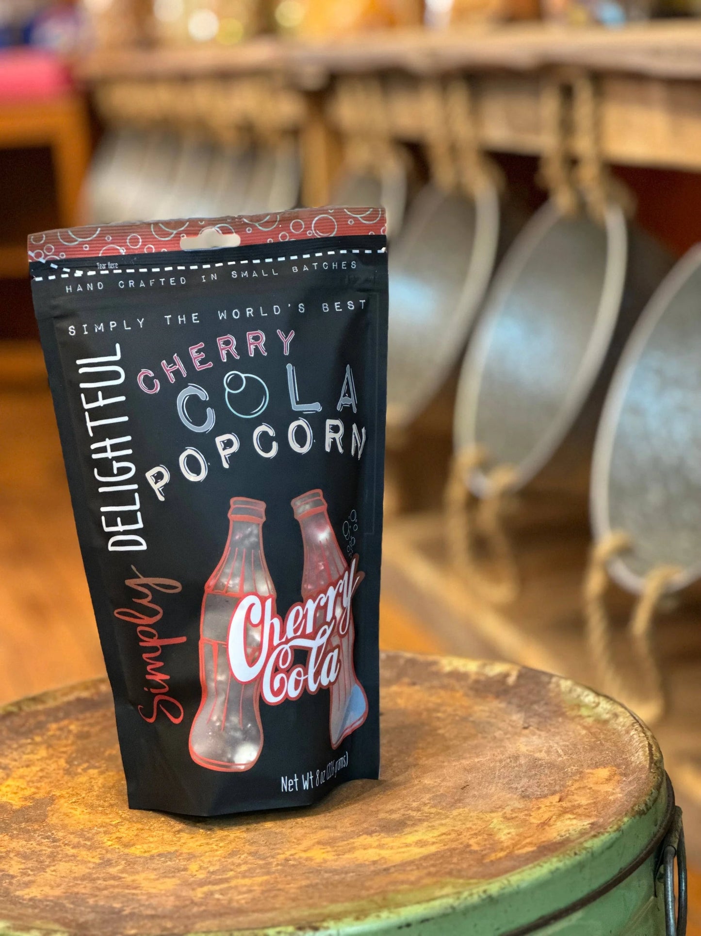 Simply delightful cherry cola popcorn