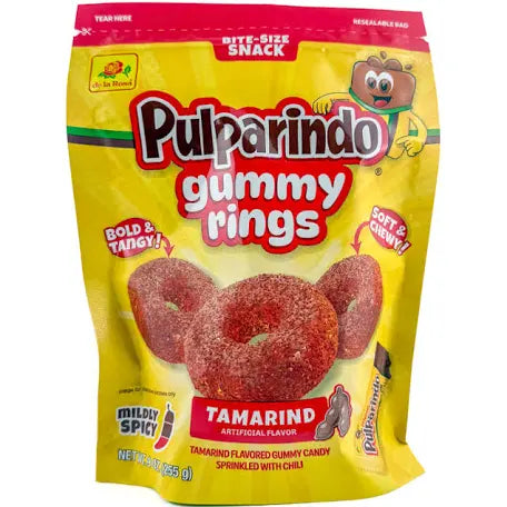 De La Rosa Pulparindo gummy rings Tamarind Flavor