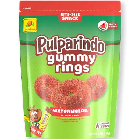 De La Rosa Pulparindo Gummy Rings Watermelon Flavor