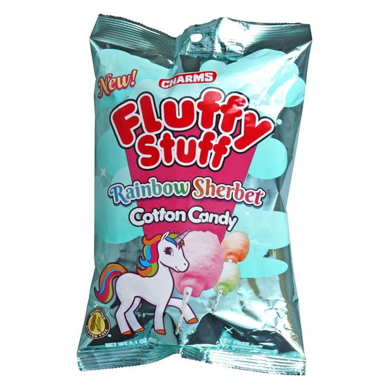 Charms Fluffy Stuff Rainbow Sherbet Cotton Candy at